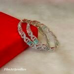 American Diamond Studded Silver Plated Pastel Bangles