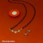 Gold Plated American Diamond Short Mangal sutra With Earrings