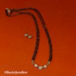 Silver Plated American Diamond Short Mangal sutra With Earrings